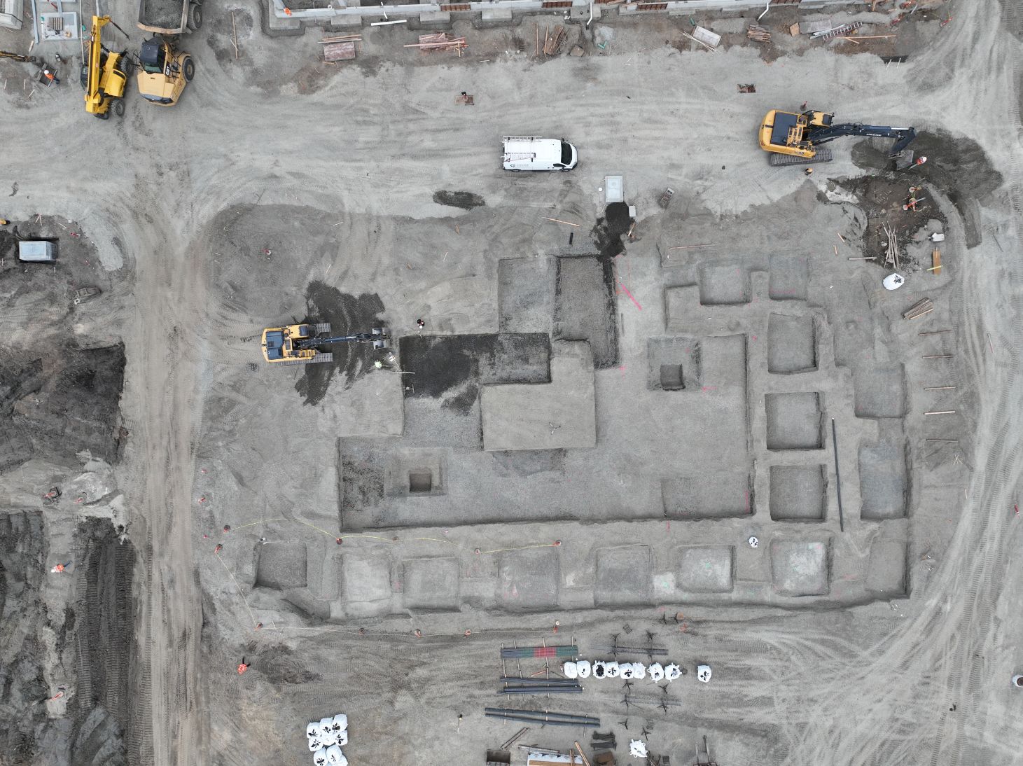 June aerial view construction at Hyas Point Apartments in Washougal
