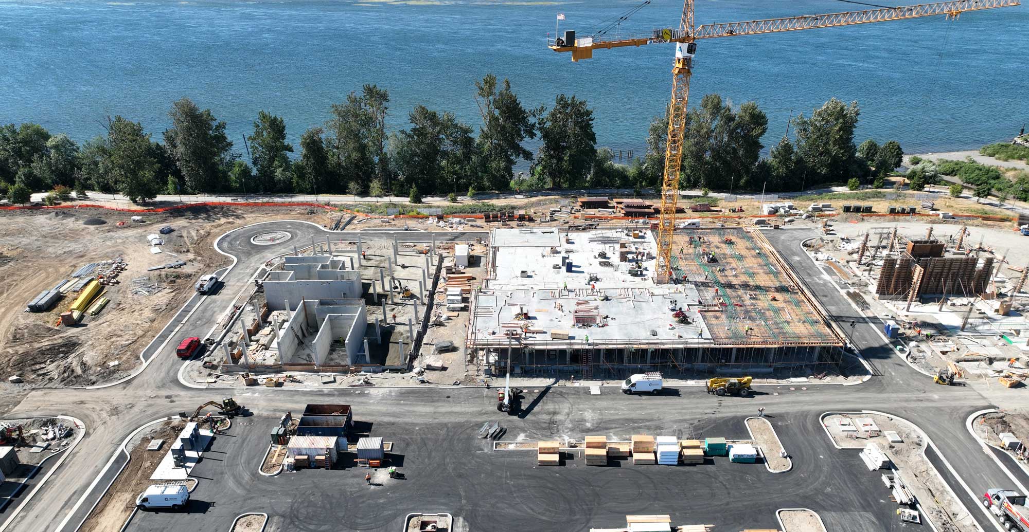Hyas Point Apartments Construction Drone View 3 in Camas - Washougal